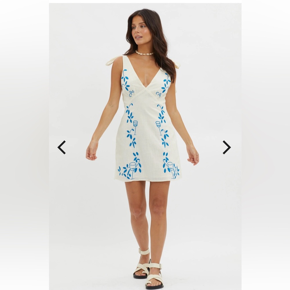 Billy T abiba mini dress Morning Tied Shoulder 12 NWT